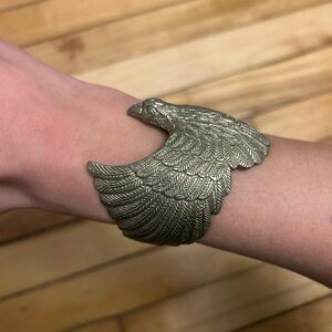 🦅 ARTISAN Silvery Eagle or Bird Cuff Bracelet